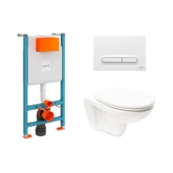 Tualetes poda komplekts Rāmis Vitra ar podu Vitra Normus, SoftClose vāku un Baltu pogu SIKOVSW1