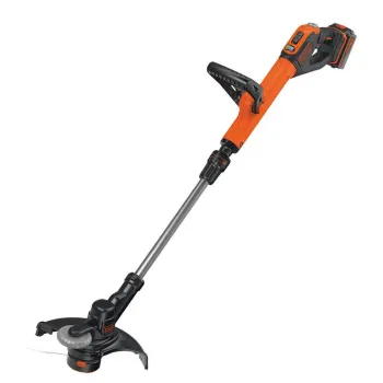 Trimmeris BLACK+DECKER 18 V akumulatora ar auklu, 30 cm pļaušanas platums, 1 x 4,0 Ah akumulators, lādētājs STC1840EPC-QW