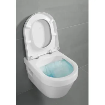 Tualetes poda komplekts TECEbase rāmis ar Villeroy & Boch Architectura Rimless podu, SoftClose Slim vāku un TECEnow Baltu pogu