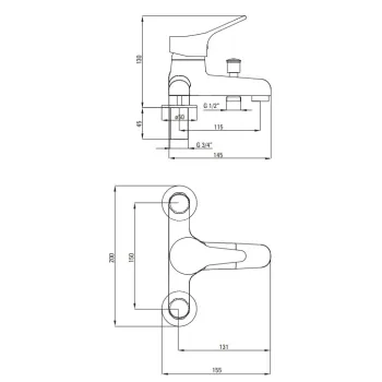 Vannas / Dušas Maisītājs Deante Joko, BOJ_015M hromēts