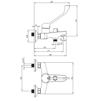 Vannas / Dušas maisītājs Deante Boro, Hromēts BMO_010C