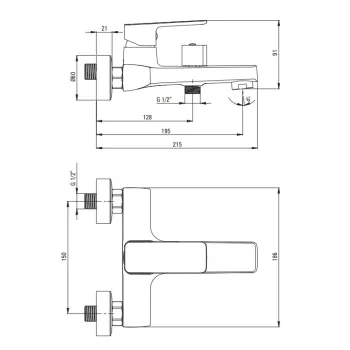 Vannas / Dušas maisītājs Deante Maro, Hromēta BLO_010M