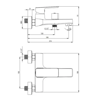 Vannas / Dušas maisītājs Deante Maro, Melna BLO_N10M