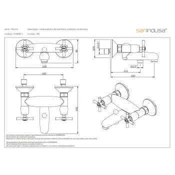 Vannas / Dušas maisītājs Sanindusa Rimini, Hromēts 518081111