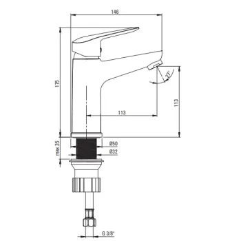 Vannas istabas Izlietnes Maisītājs Deante Boro, Melna BMO_N20M