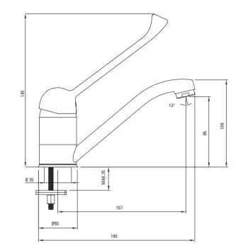Vannas istabas Izlietnes Maisītājs Deante Joko, BOJ_026C
