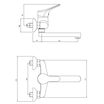 Vannas istabas Izlietnes Maisītājs Deante Joko, uz sienas  BOJ_050M