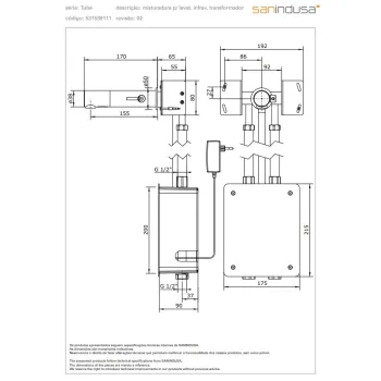 Vannas istabas izlietnes izplūde Sanindusa Tube sensora, (ar bateriju) , Hromēts 531539111