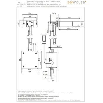Vannas istabas izlietnes izplūde Sanindusa sensora (bateriju) bez iebūves daļas 531737111