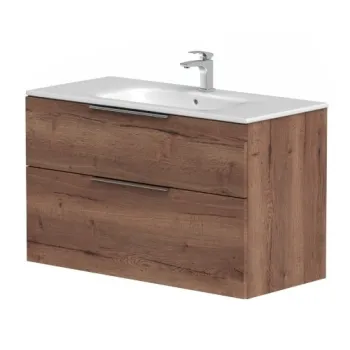 Vannas istabas skapītis Kame Big 100cm 2 atvilknes, bez izlietnes, Tobacco oak BU/10-3DR/19-BIG