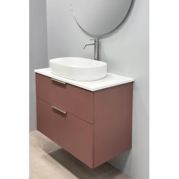 Vannas istabas skapītis Kame Big 100cm 2 atvilknes, Zem virsmas, Bez izlietnes, Antique red BUC/10-3DR/40-BIG