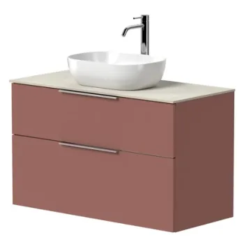 Vannas istabas skapītis Kame Big 100cm 2 atvilknes, Zem virsmas, Bez izlietnes, Antique red BUC/10-3DR/40-BIG