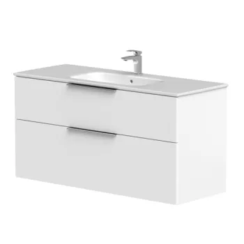 Vannas istabas skapītis Kame Big 120cm 2 atvilknes, bez izlietnes, Balts Matēts BU/12-3DR/WS-BIG