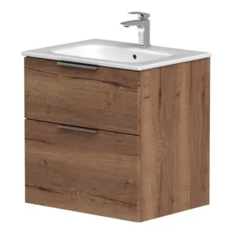 Vannas istabas skapītis Kame Big 60cm 2 atvilknes, bez izlietnes, Tobacco oak BU/6-3DR/19-BIG