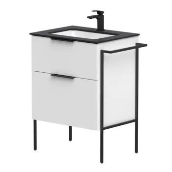 Vannas istabas skapītis Kame Big 60cm 2 atvilknes, Zem virsmas, Bez izlietnes, Balts Matēts BUC/6-3DR/WS-BIG