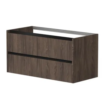 Vannas istabas skapītis Kame City 100cm 2 atvilknes, bez izlietnes, melni profili Brūns Ozols BU/10-3DR/20P2