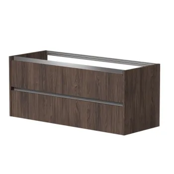 Vannas istabas skapītis Kame City 120cm 2 atvilknes, Bez izlietnes, alumīnija profils, Brūns Ozols BU/12-3DR/20P1