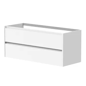 Vannas istabas skapītis Kame City 120cm 2 atvilknes, bez izlietnes, Balti profili, Balts Matēts BU/12-3DR/D02P3