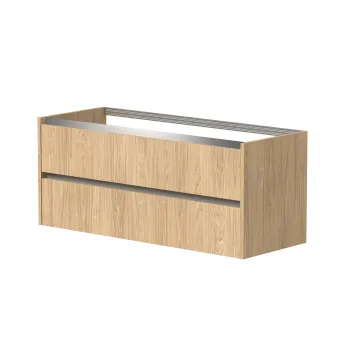 Vannas istabas skapītis Kame City 120cm 2 atvilknes, dubultais, alumīnija profils, Gaišs Ozols BUD/12-3DR/35P1