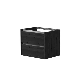 Vannas istabas skapītis Kame City 60cm 2 atvilknes, Zem virsmas, Bez izlietnes, Alumīnija profils Melns Ozols BUC/6-3DR/1P1