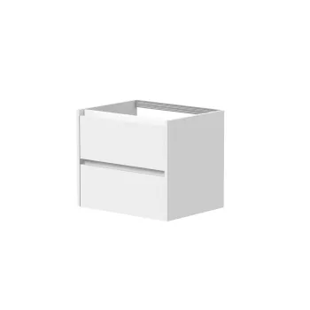 Vannas istabas skapītis Kame City 60cm 2 atvilknes, Zem virsmas, Bez izlietnes, Balti profili, Balts Matēts BUC/6-3DR/D02P3