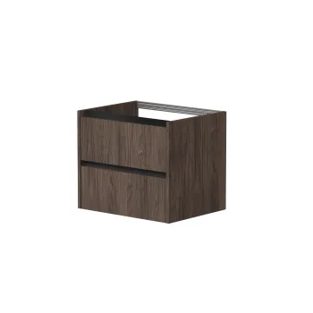 Vannas istabas skapītis Kame City 60cm 2 atvilknes, Zem virsmas, Bez izlietnes, melni profili Brūns Ozols BUC/6-3DR/20P2