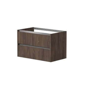 Vannas istabas skapītis Kame City 80cm 2 atvilknes, Bez izlietnes, alumīnija profils, Brūns Ozols BU/8-3DR/20P1