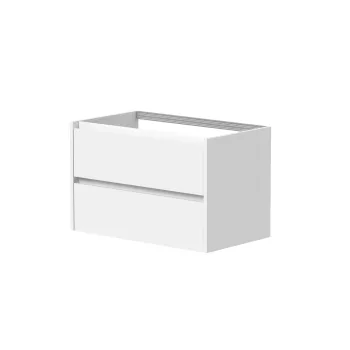 Vannas istabas skapītis Kame City 80cm 2 atvilknes, bez izlietnes, Balti profili, Balts Matēts BU/8-3DR/D02P3