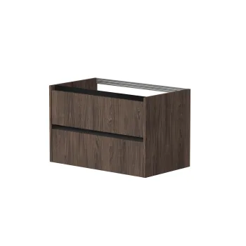 Vannas istabas skapītis Kame City 80cm 2 atvilknes, bez izlietnes, melni profili Brūns Ozols BU/8-3DR/20P2
