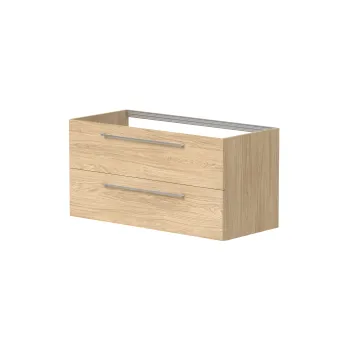 Vannas istabas skapītis Kame Gama 100cm 2 atvilknes, Zem virsmas, Bez izlietnes, Gaišs Ozols BUC/10-3DR/35