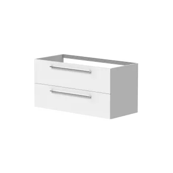Vannas istabas skapītis Kame Gama 100cm 2 atvilknes (push to open), Zem virsmas, Bez izlietnes, Balts Matēts BUC/10-3DR/D2-PO