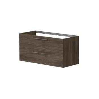 Vannas istabas skapītis Kame Gama 100cm 2 atvilknes (push to open), Zem virsmas, Bez izlietnes, Brūns Ozols BUC/10-3DR/20-PO