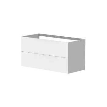 Vannas istabas skapītis Kame Gama 100cm 2 atvilknes (push to open), bez izlietnes, Balts Matēts BU/10-3DR/D2-PO