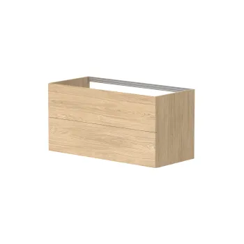 Vannas istabas skapītis Kame Gama 100cm 2 atvilknes (push to open), bez izlietnes, Gaišs Ozols BU/10-3DR/35-PO