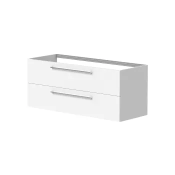 Vannas istabas skapītis Kame Gama 120cm 2 atvilknes, Zem virsmas, Bez izlietnes, Balts Matēts BUC/12-3DR/D2