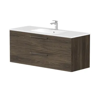 Vannas istabas skapītis Kame Gama 120cm 2 atvilknes, bez izlietnes, Brūns Ozols BU/12-3DR/20