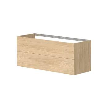 Vannas istabas skapītis Kame Gama 120cm 2 atvilknes (push to open), bez izlietnes, Gaišs Ozols BU/12-3DR/35-PO