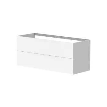 Vannas istabas skapītis Kame Gama 120cm dubultā, 2 atvilknes (push to open) Balts Matēts BUD/12-3DR/D2-PO