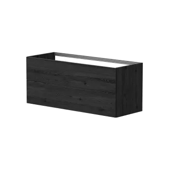 Vannas istabas skapītis Kame Gama 120cm dubultā, 2 atvilknes (push to open) Melns Ozols BUD/12-3DR/1-PO