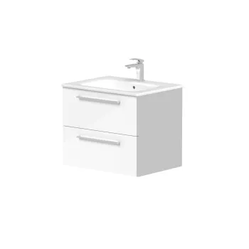 Vannas istabas skapītis Kame Gama 60cm 2 atvilknes, Zem virsmas, Bez izlietnes, Balts Matēts BUC/6-3DR/D2