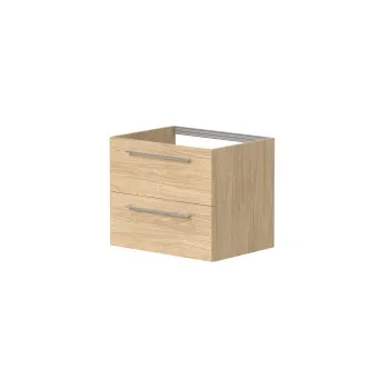 Vannas istabas skapītis Kame Gama 60cm 2 atvilknes, Zem virsmas, Bez izlietnes, Gaišs Ozols BUC/6-3DR/35