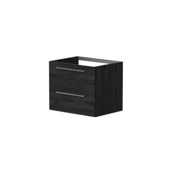 Vannas istabas skapītis Kame Gama 60cm 2 atvilknes, Zem virsmas, Bez izlietnes, Melns Ozols BUC/6-3DR/1