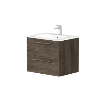 Vannas istabas skapītis Kame Gama 60cm 2 atvilknes, bez izlietnes, Brūns Ozols BU/6-3DR/20
