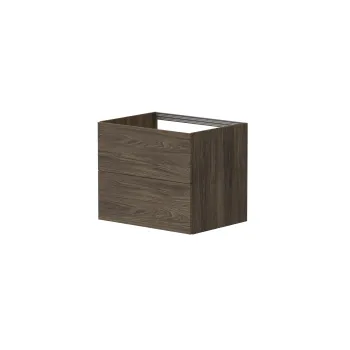 Vannas istabas skapītis Kame Gama 60cm 2 atvilknes (push to open), bez izlietnes, Brūns Ozols BU/6-3DR/20-PO