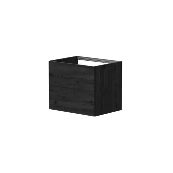 Vannas istabas skapītis Kame Gama 60cm 2 atvilknes (push to open), bez izlietnes, Melns Ozols BU/6-3DR/1-PO