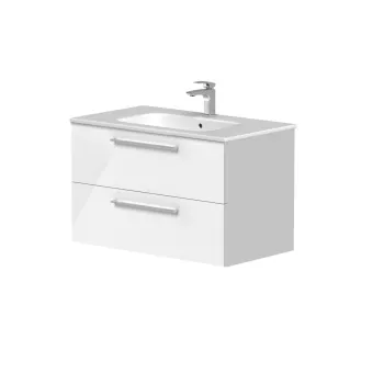 Vannas istabas skapītis Kame Gama 80cm 2 atvilknes, Zem virsmas, Bez izlietnes, Balts Matēts BUC/8-3DR/D2