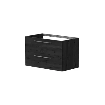 Vannas istabas skapītis Kame Gama 80cm 2 atvilknes, Zem virsmas, Bez izlietnes, Melns Ozols BUC/8-3DR/1