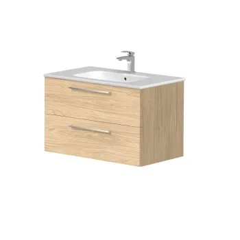 Vannas istabas skapītis Kame Gama 80cm 2 atvilknes, bez izlietnes, Gaišs Ozols BU/8-3DR/35