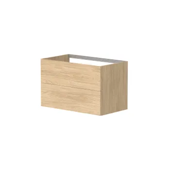 Vannas istabas skapītis Kame Gama 80cm 2 atvilknes (push to open), Zem virsmas, Bez izlietnes, Gaišs Ozols BUC/8-3DR/35-PO