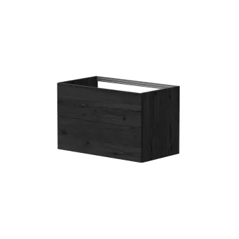 Vannas istabas skapītis Kame Gama 80cm 2 atvilknes (push to open), Zem virsmas, Bez izlietnes, Melns Ozols BUC/8-3DR/1-PO